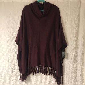 Cowl neck poncho